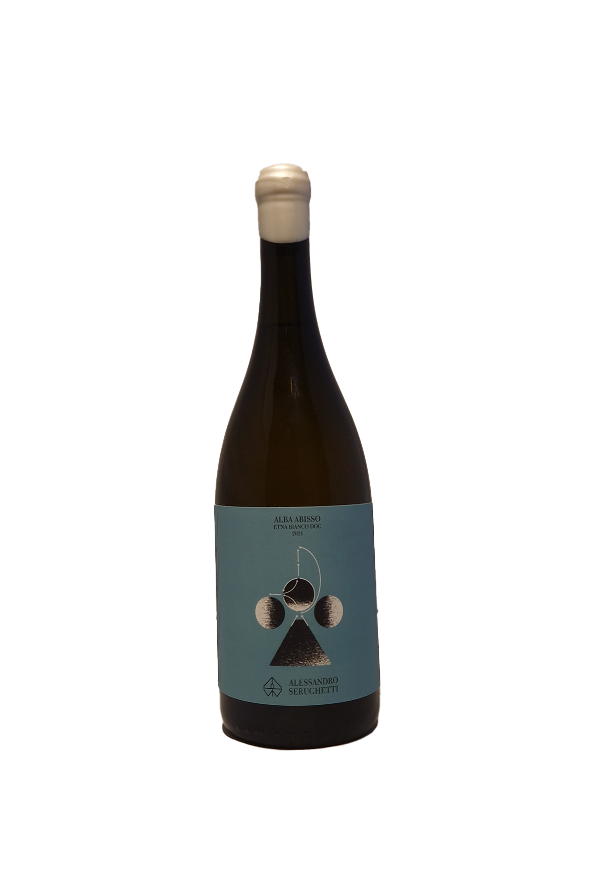 Alessandro Serughetti Alba Abisso Etna Bianco 2024 vinflaske på hvid baggrund