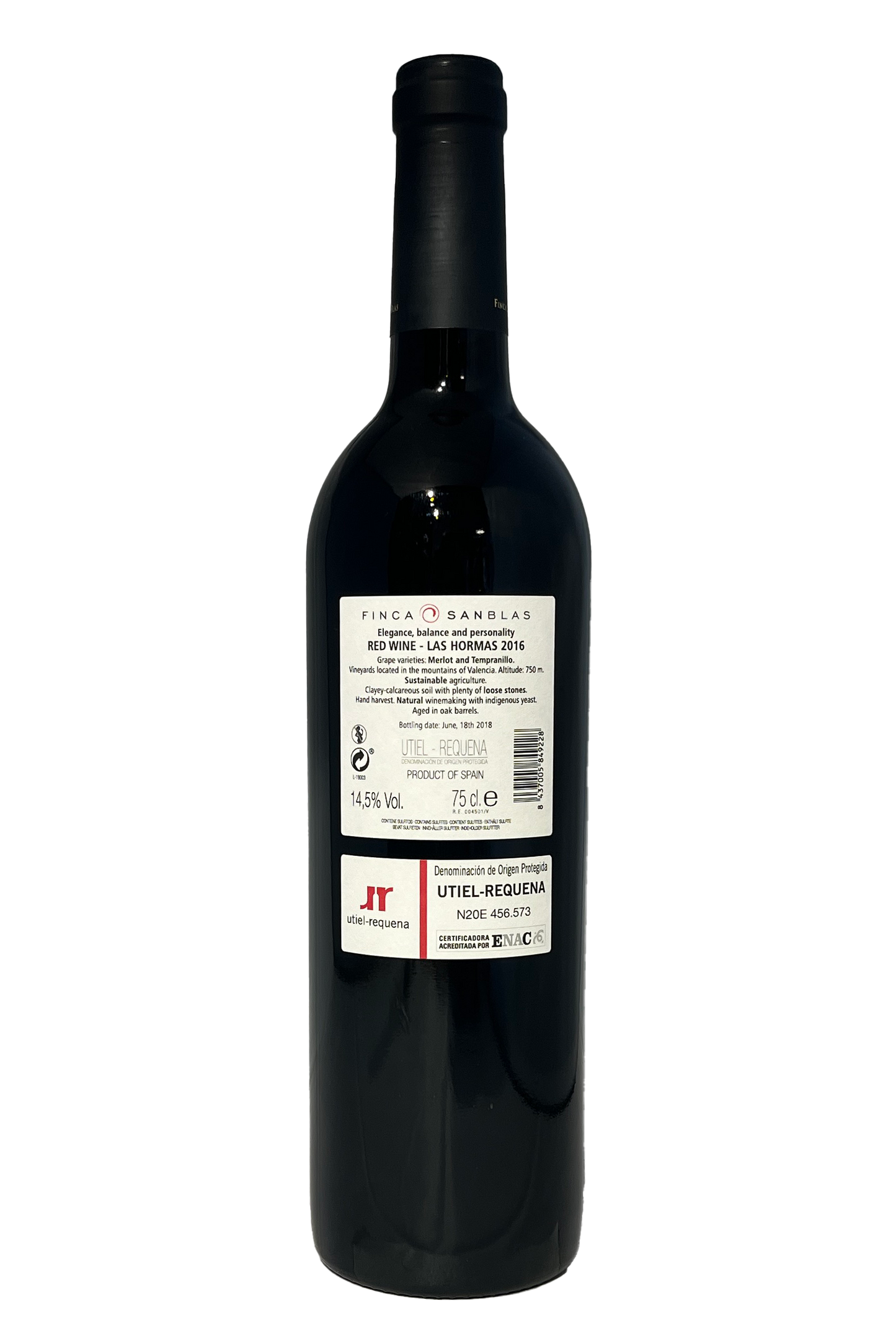 Finca San Blas Parcela las Hormas DOP Utiel Requena 2016