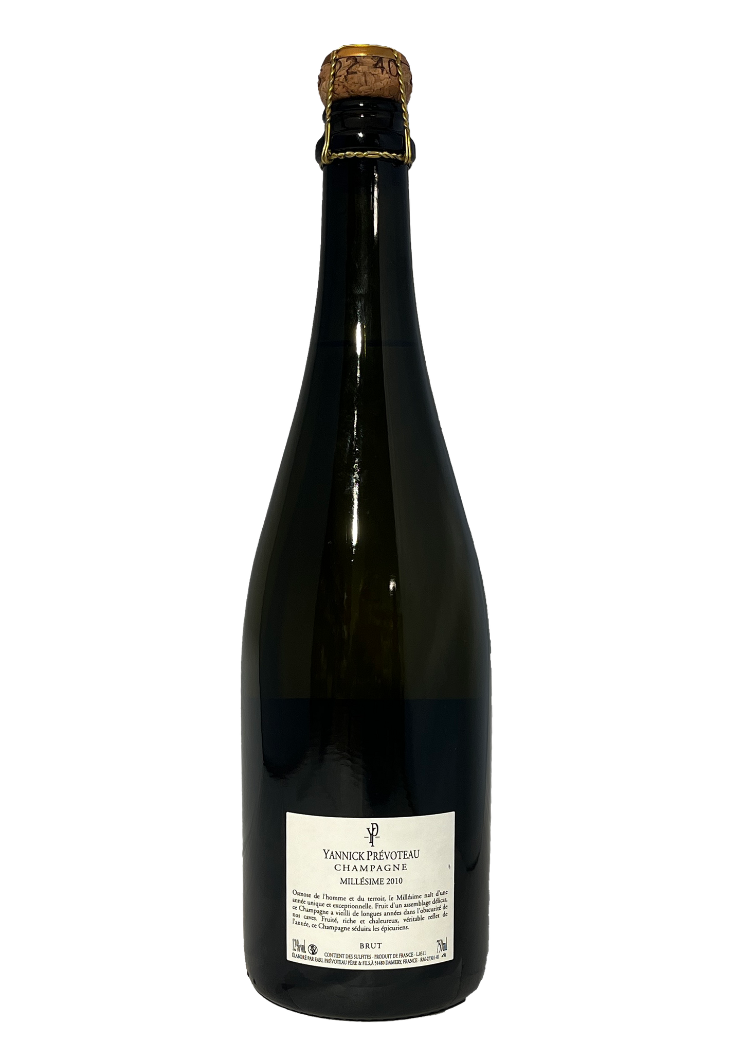 Yannick Prevoteau Millesime Vintage 2010 Brut Blanc de Blancs Champagne