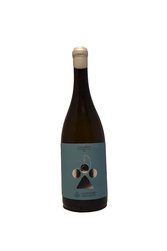 Alessandro Serughetti Alba Abisso Etna Bianco 2024 vinflaske på hvid baggrund