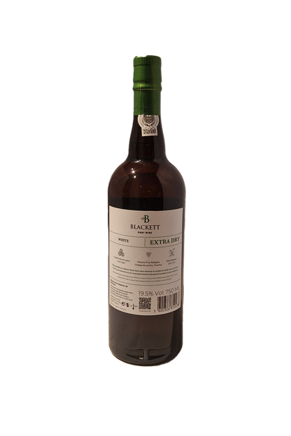 Blackett Extra dry White Port flaske med bagsideetiket