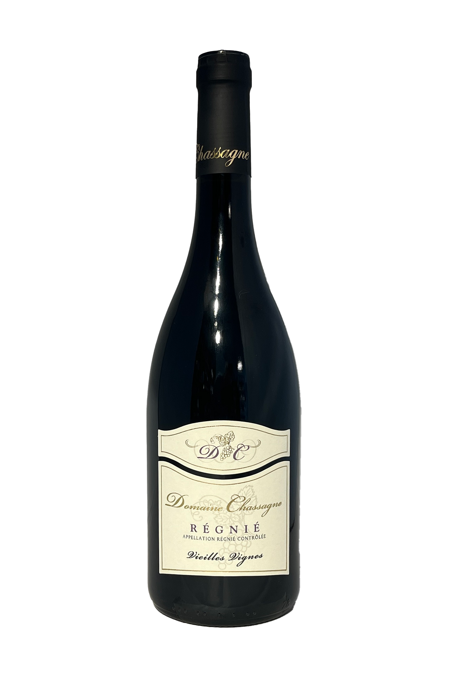 Domaine Chassagne Régnié Vielles Vignes 2018 vinflaske frontetiket