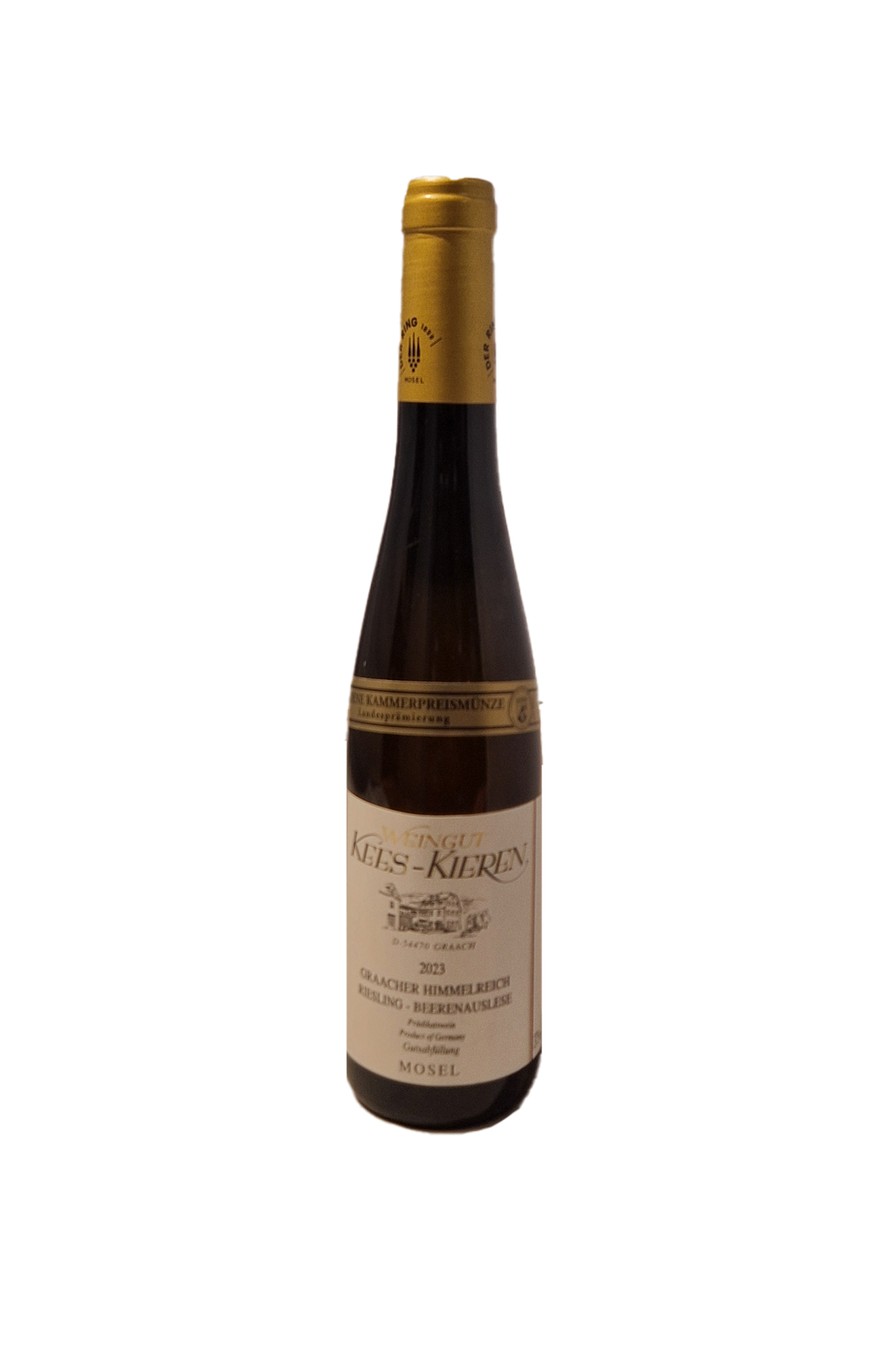 Kees-Kieren Graacher Himmelreich Riesling Berenauslese 2023 vinflaske, frontetiket.