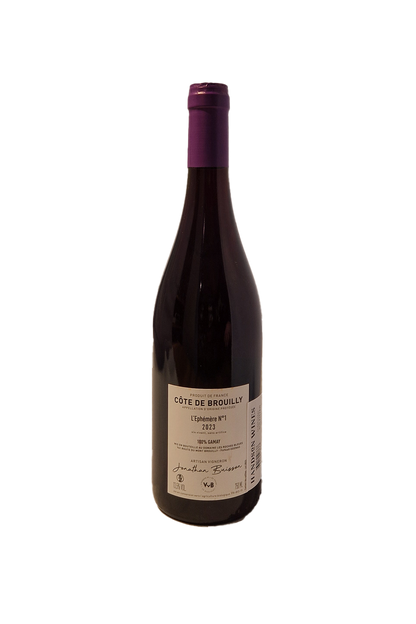 Domaine les Roches Bleues L'Ephemère #1 2023 Cote de Brouilly vin bagside