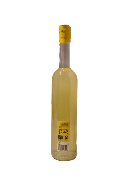 Lemon Says Hello Limoncello flaske bagside med etiket og stregkode.