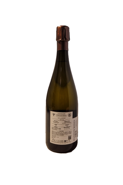 Yannick Prevoteau Millesime Vintage 2012 Champagne flaske bagside med etiket