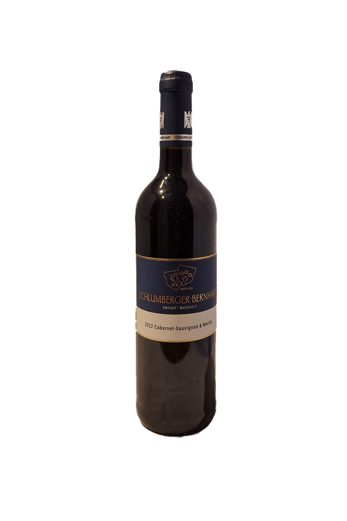 Schlumberger-Bernhart Cabernet-Sauvignon & Merlot 2022 rødvin fra Tyskland, flaske front.