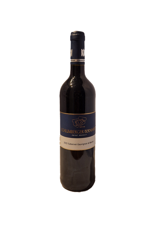 Schlumberger-Bernhart Cabernet-Sauvignon & Merlot 2022 rødvin fra Tyskland, flaske front.
