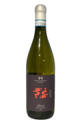 Tenuta Makella Alma Grillo Sicilia DOC 2022 vinflaske med etiket, sort baggrund.