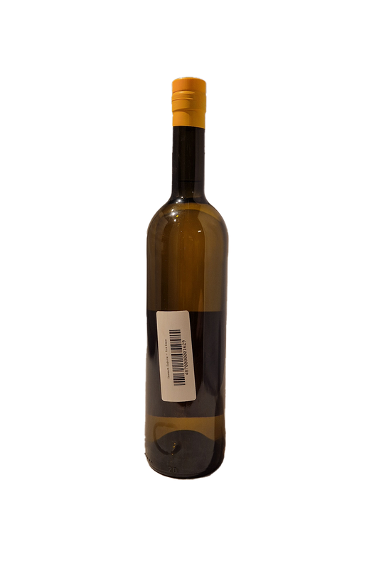 Vermouth Moderne Pink Grape flaske med stregkode og etiket bagfra