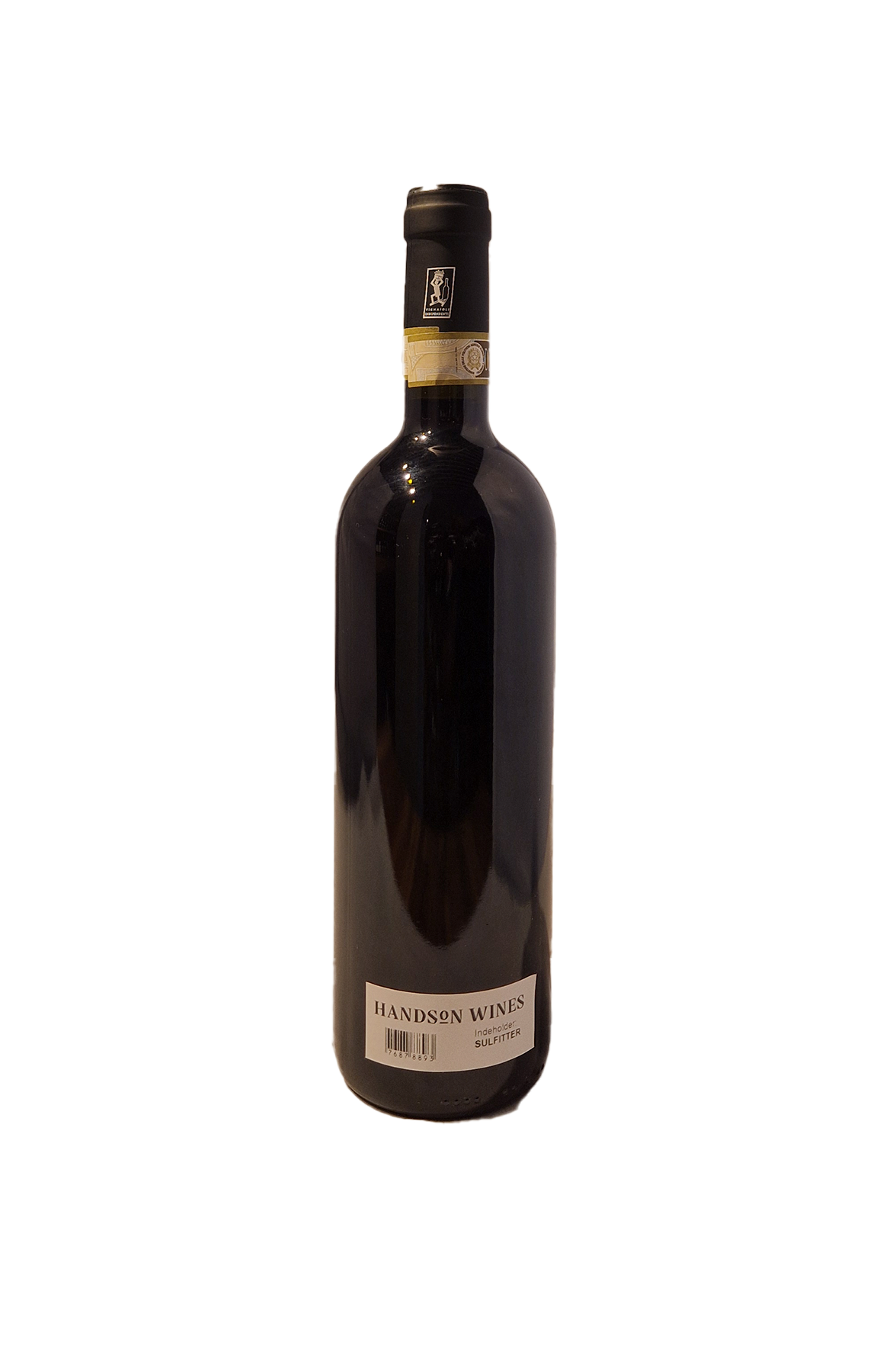 Bagside af Runchet Barolo 2020 vinflaske med etiket og stregkode.