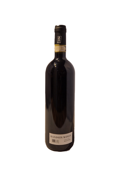 Bagside af Runchet Barolo 2020 vinflaske med etiket og stregkode.
