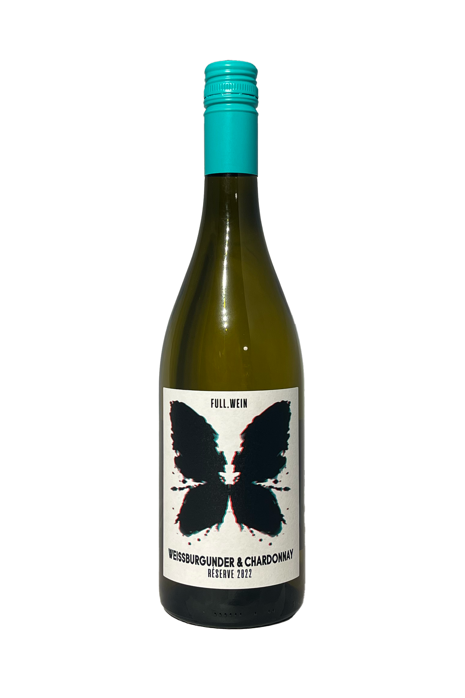 Christopher Full Weissburgunder & Chardonnay Reserve 2022 vinflaske med sommerfugleetiket