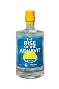 Sams Island The Rise of the Aquavit flaske med gul kork prop og blåt etiket